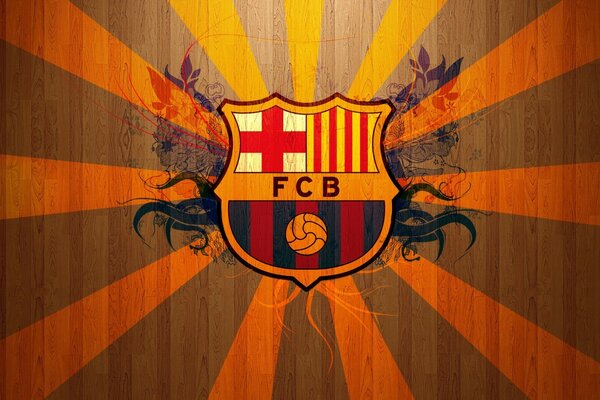 The emblem of the Barcelona club in Santiago