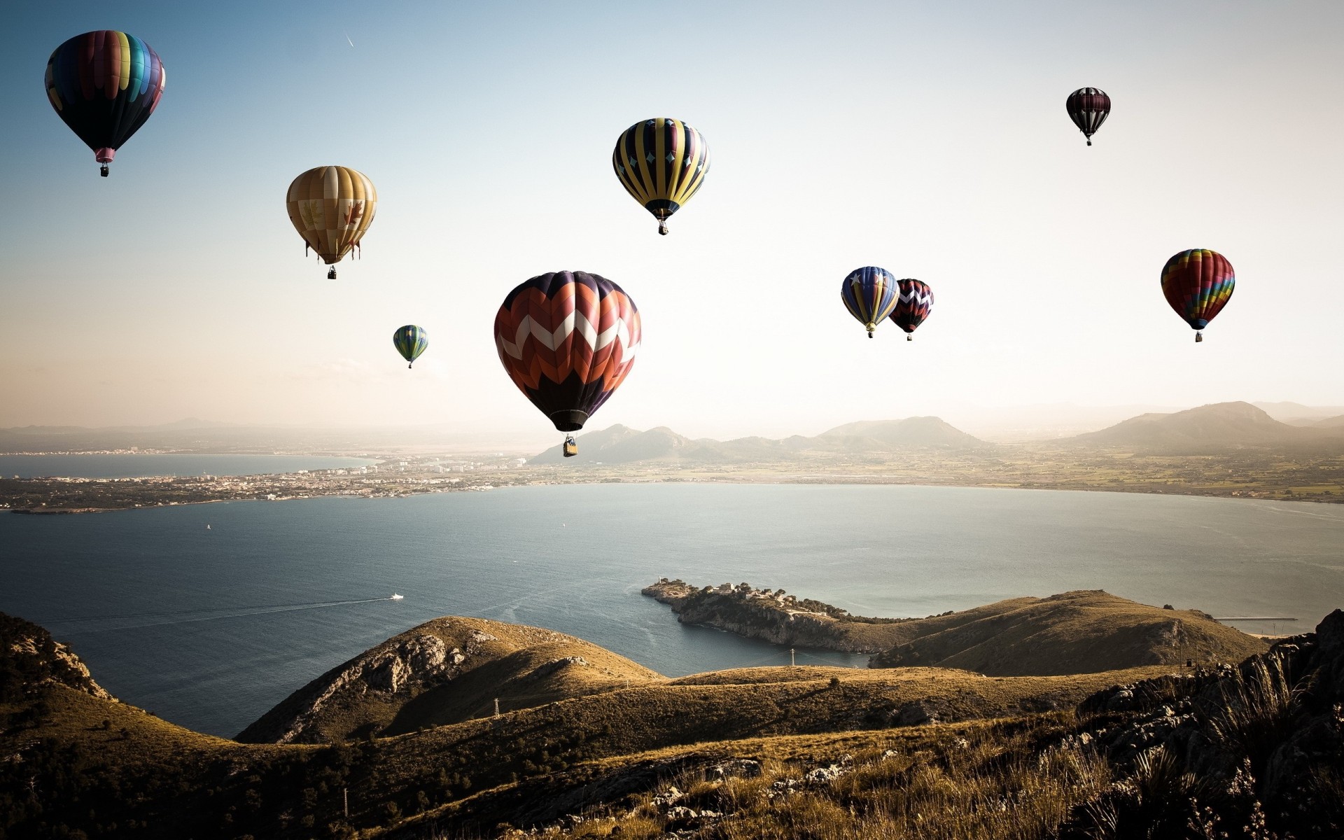 paysage baie ballons sport ciel