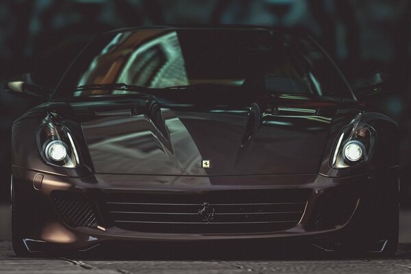 Voiture noire ferrari gto 599