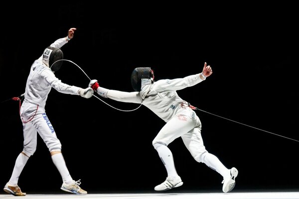 Olympic monochrome sports with fencing