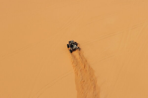 Raleigh sur le sable dans le désert
