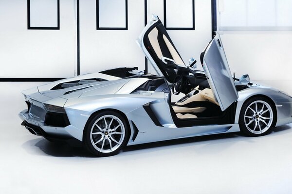 Supercar Lamborghini aventador lp-700-4 argent