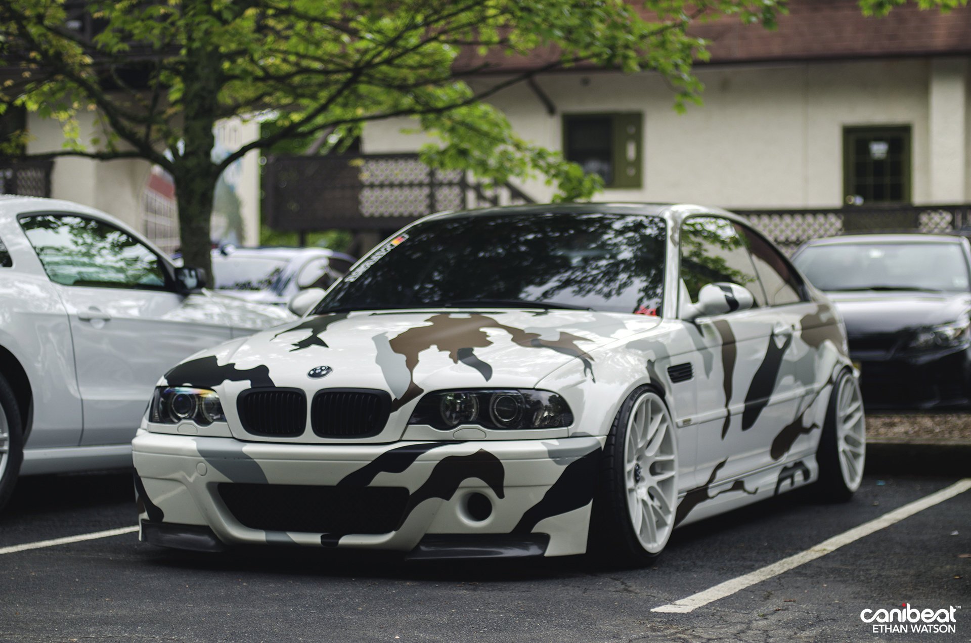 bmw m3 stance tuning jantes blanc camouflage