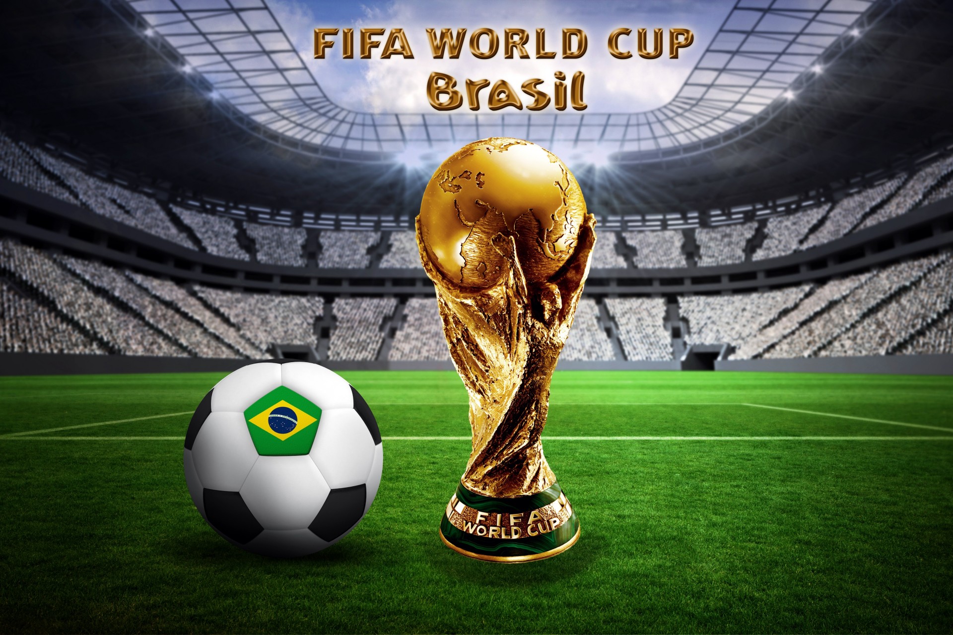 world cup ball stadium flag football fifa 2014 brazil