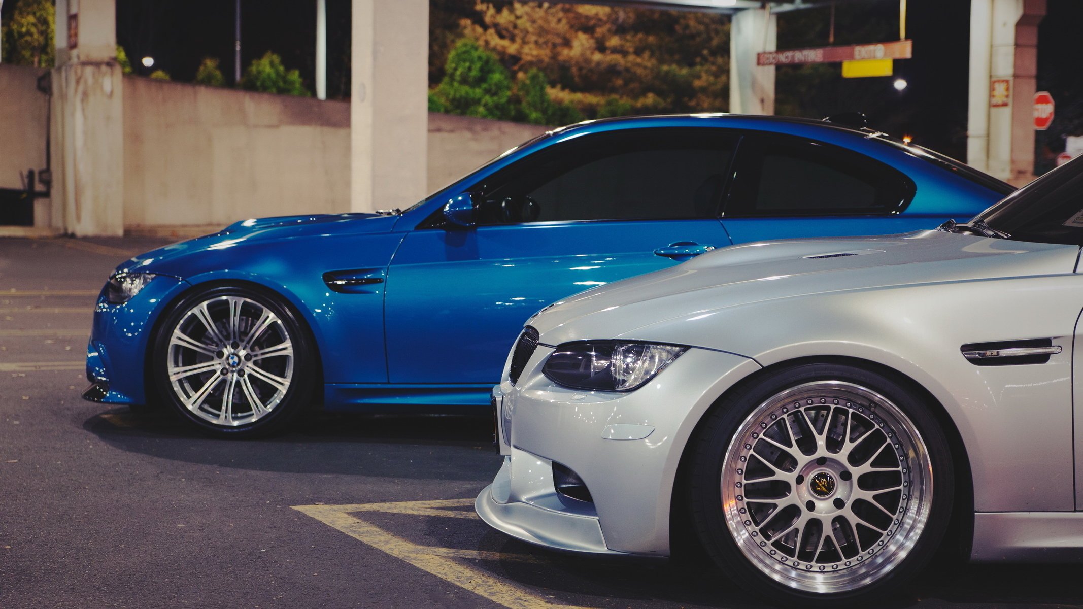 bmw side coupe blue m3 white sports car