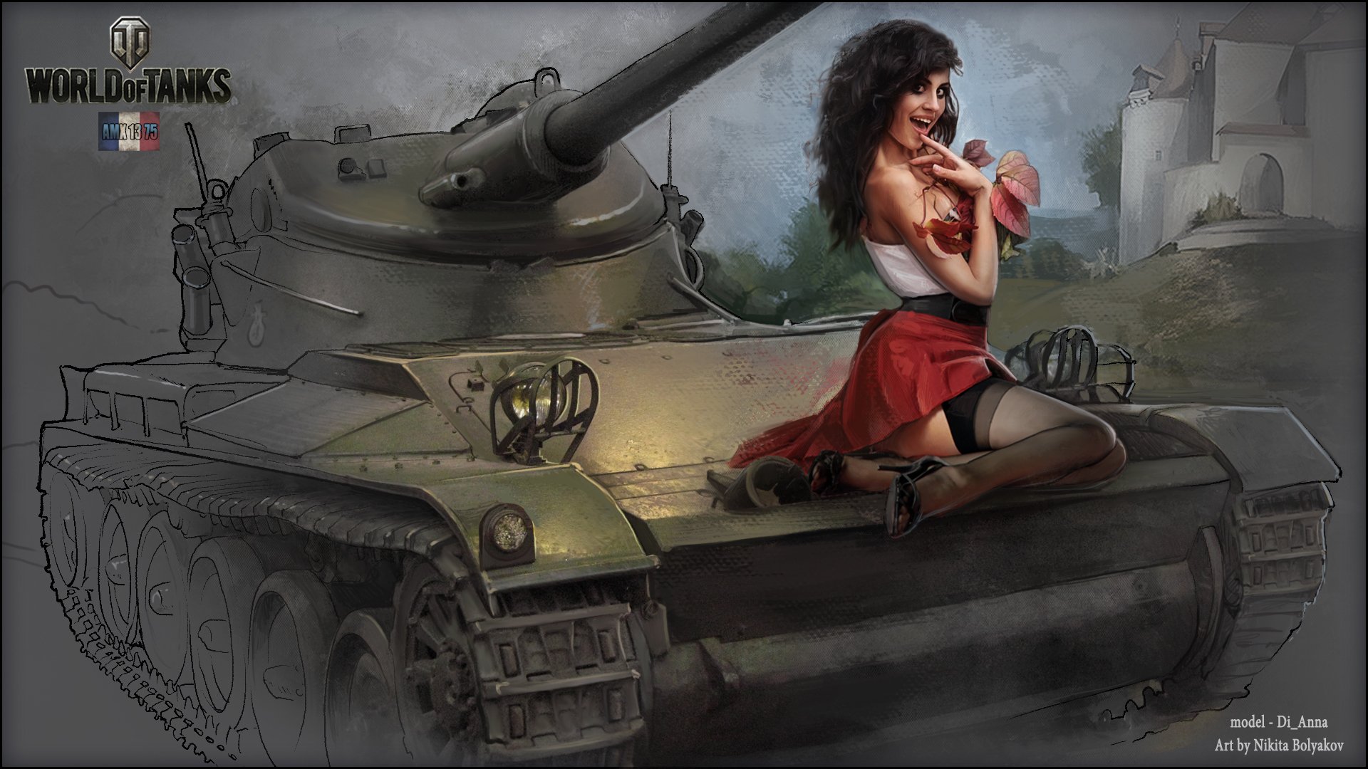 nikita bolyakov wot world of tanks wargaming.net bigworld réservoirs réservoir réservoirs fille amx 1375