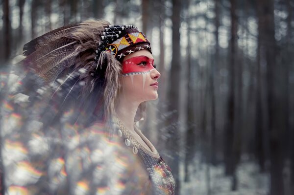 Feather princess in the forest