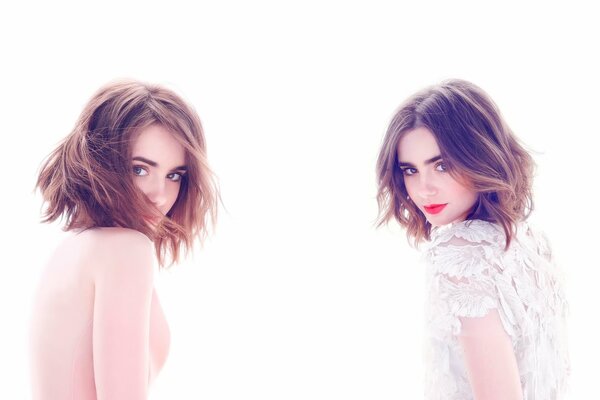 Photo session of the unique Lily Collins