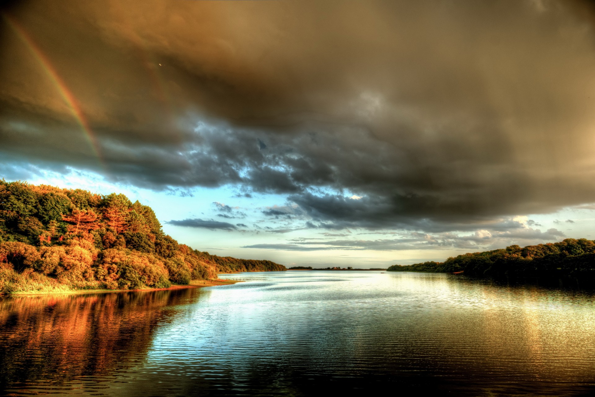 river clouds design forest nature sky