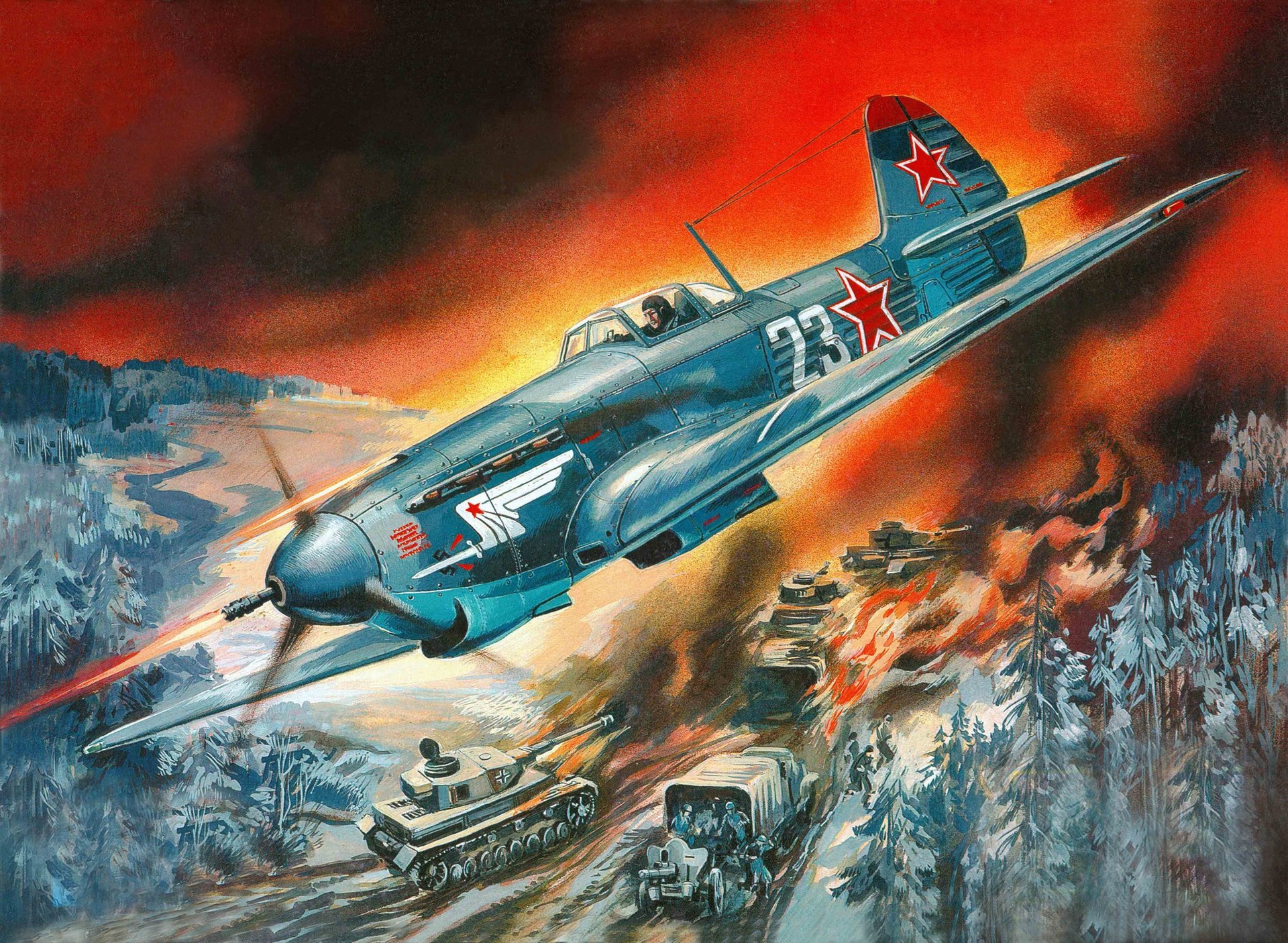 yak-9k soviétique yak-9k yakovlev fighter russe monomoteur