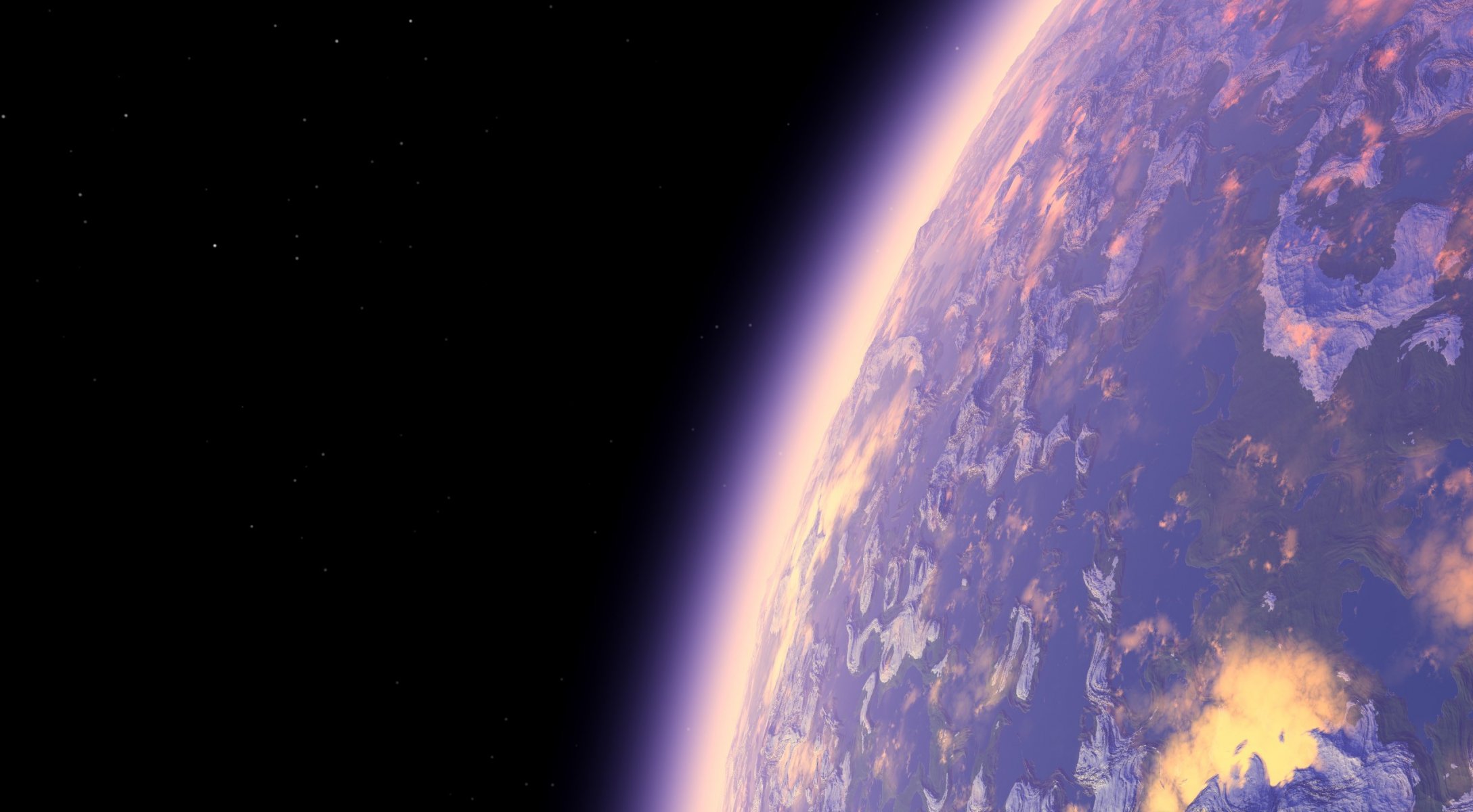 art space planet atmosphere render star