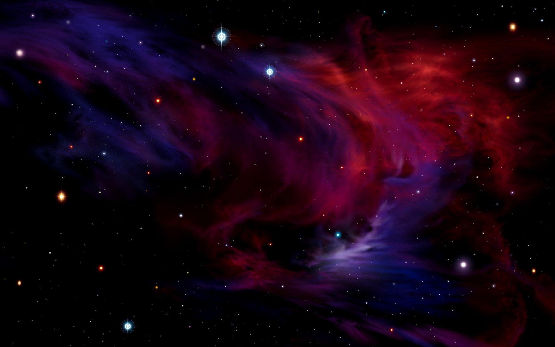 nebulosa rossa blu