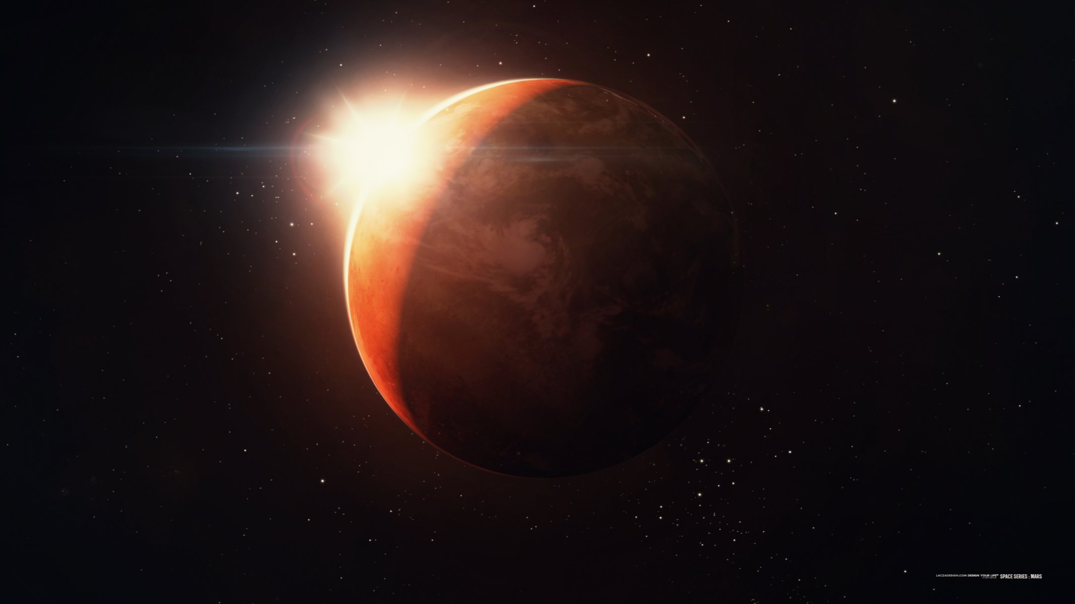 rendering kosmos gwiazdy słońce planeta mars