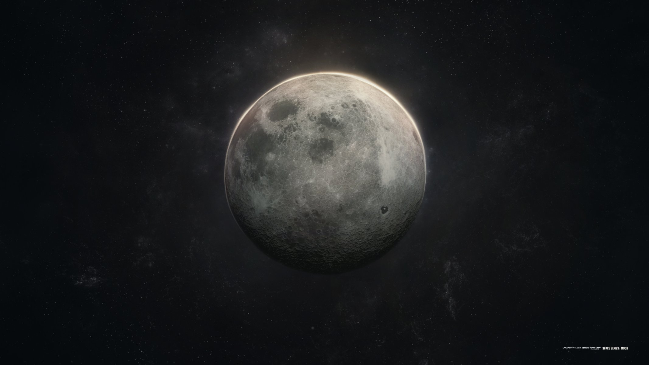 rendering spazio stelle luna crateri