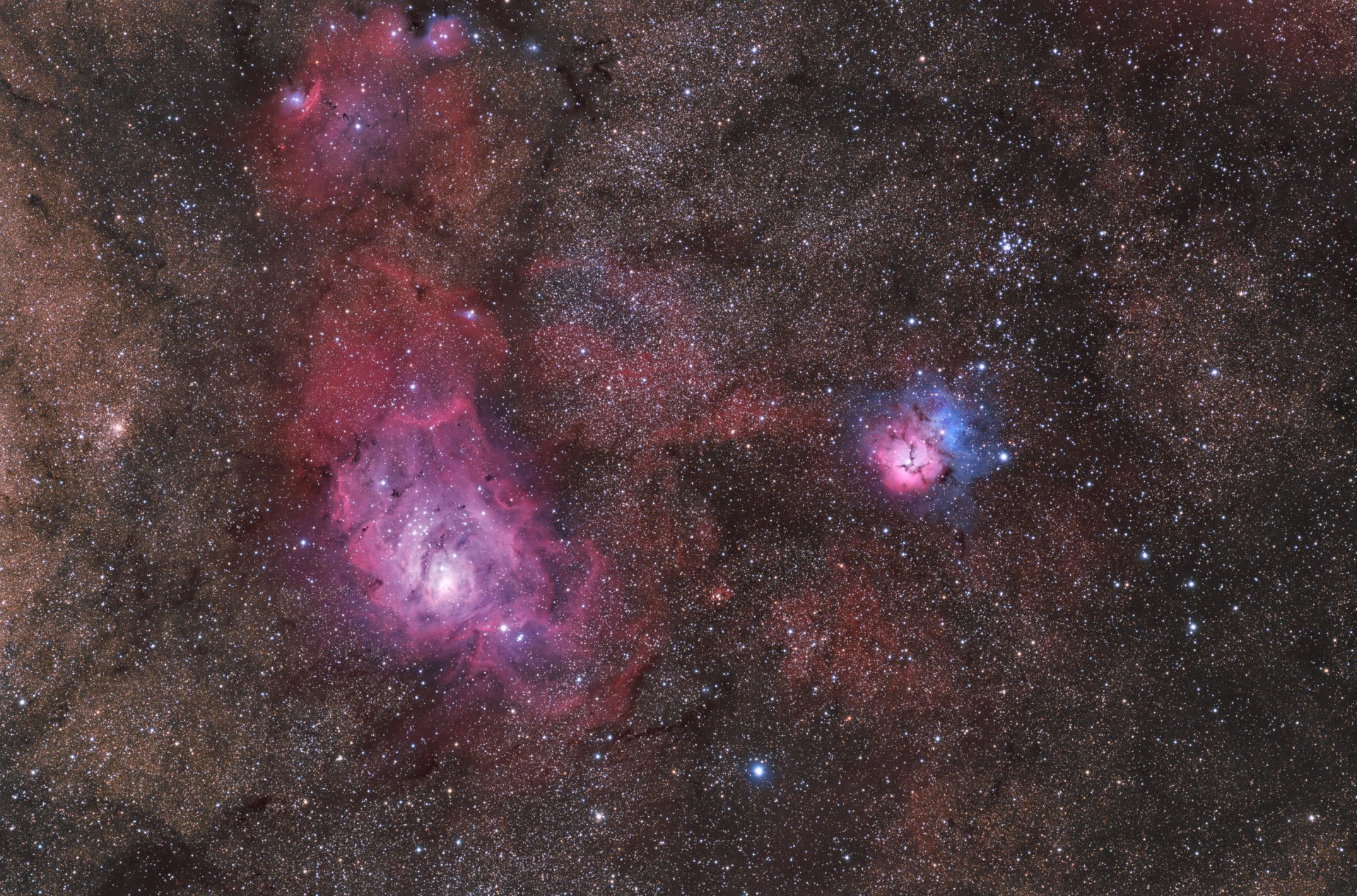 messier nebulosa spazio m8 ngc 6559 m20