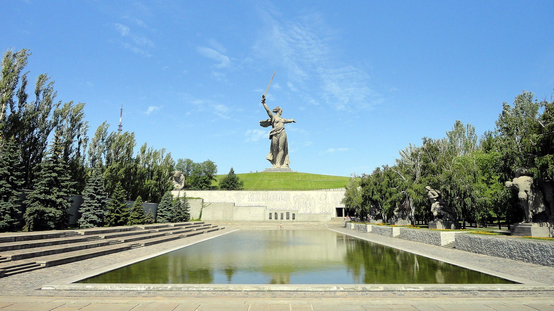 volgograd russia homeland mother the sky