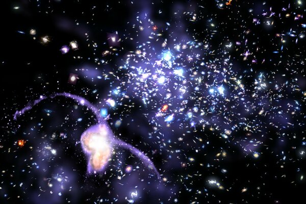 Ammasso di corpi cosmici nell universo