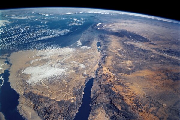 Image of the earth from space Sinai, Suez Canal, Africa, Arabian Peninsula, Red Sea