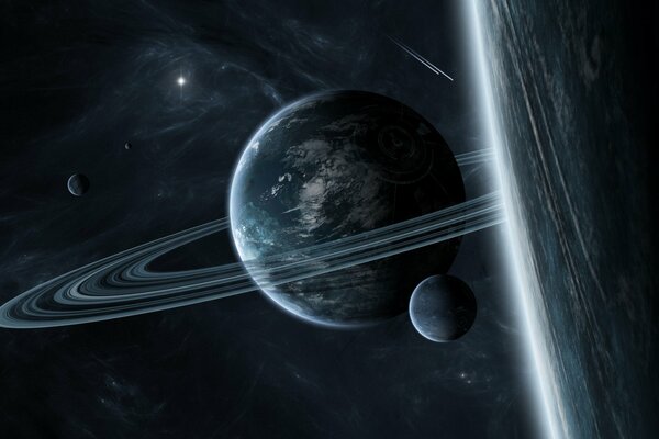Живой Сатурн на фоне красот звездной системы