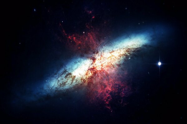 The galaxy is like an explosion in space