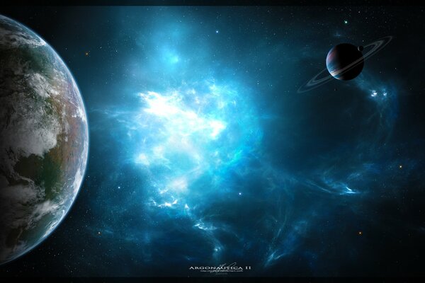 Nebulosa stellare tra pianeti