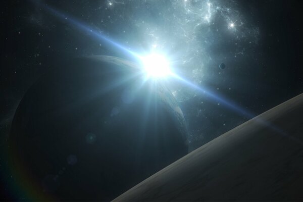 A bright star on the surface of the earth