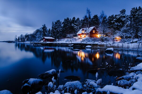 Hiver Suède-paysage marin