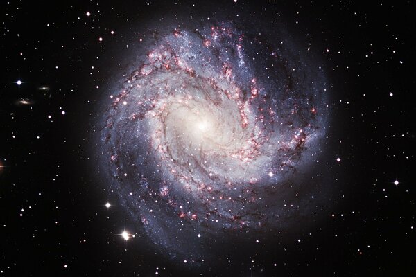 Spiral galaxy with stars and light