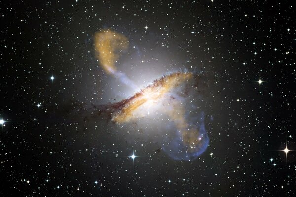 Andromeda nebula in the galaxy surrounded by stars