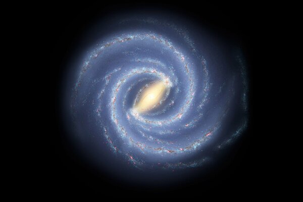 The spiral of the nucleus in the galaxy as time is passing away