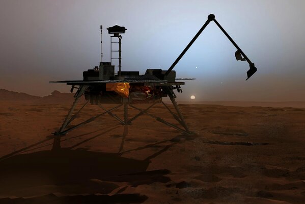 A robot studying Mars is far away from us