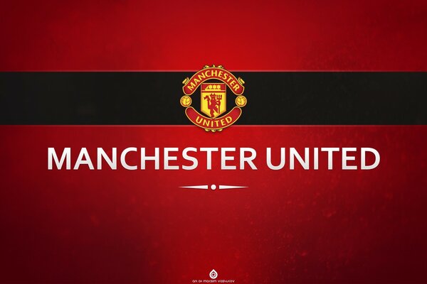 Affiche avec l emblème du Club de football Manchester United