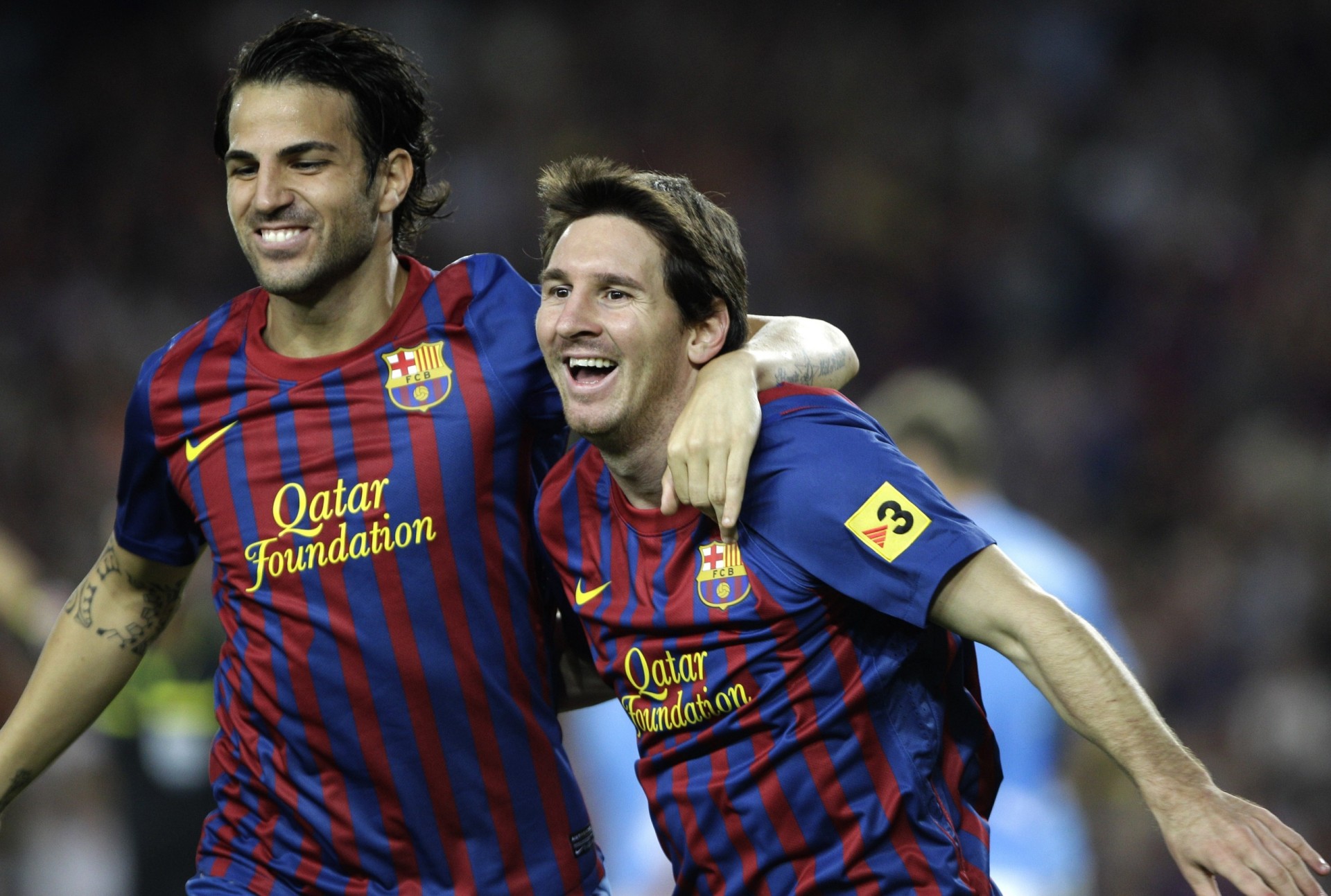 cesc fabregas joy barcelona lionel messi