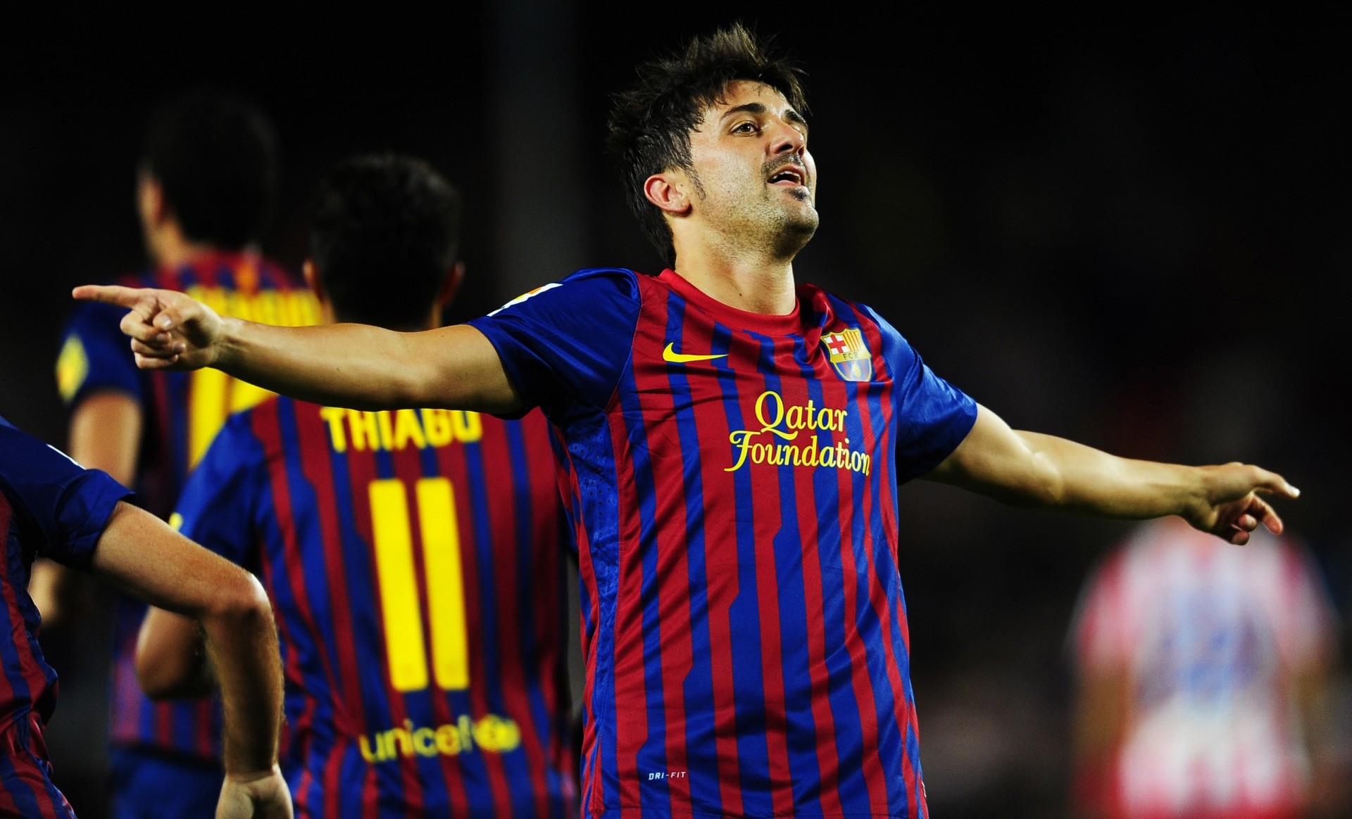 cel david villa barcelona celebration