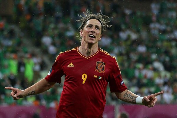 Calciatore Fernado Torres durante la partita