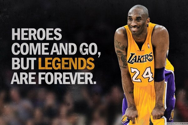 Frase motivadora en la foto del jugador de los Lakers