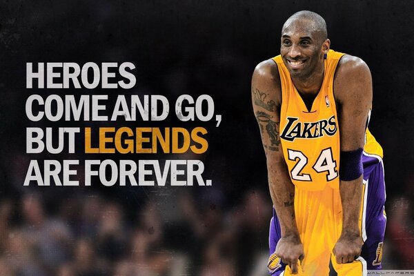 Phrase motivante sur la photo du joueur Lakers