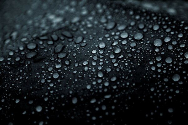 Small raindrops on a black background, for a sad mood