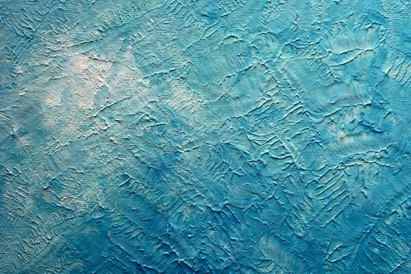 Blue textured plaster for walls. Blue cream