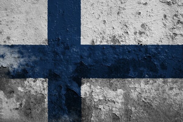 Флаг Финляндии синий с белым