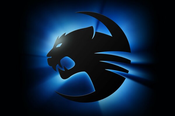 Icona a forma di tigre su sfondo blu