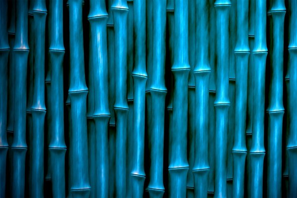 Ściana z niebieskiego pionowego bambusa