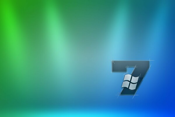 Windows sieben Emblem auf farbigem Hintergrund