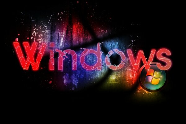 Colorful windows theme with black background