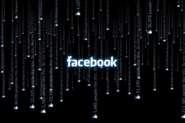 Image Facebook dans la matrice sur fond noir