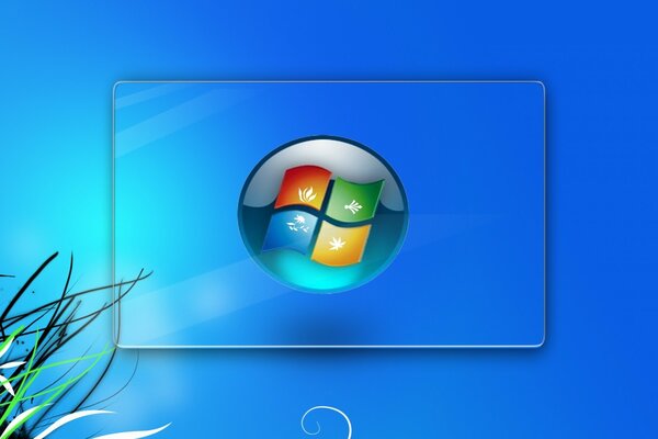 Tło logo Windows okno na niebieskim tle