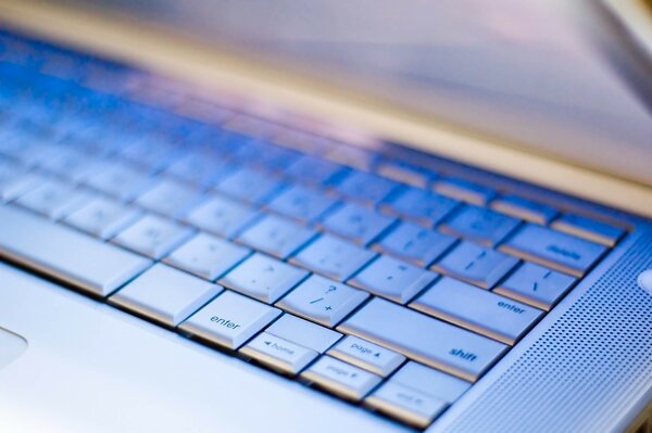 Macro image of the laptop keyboard