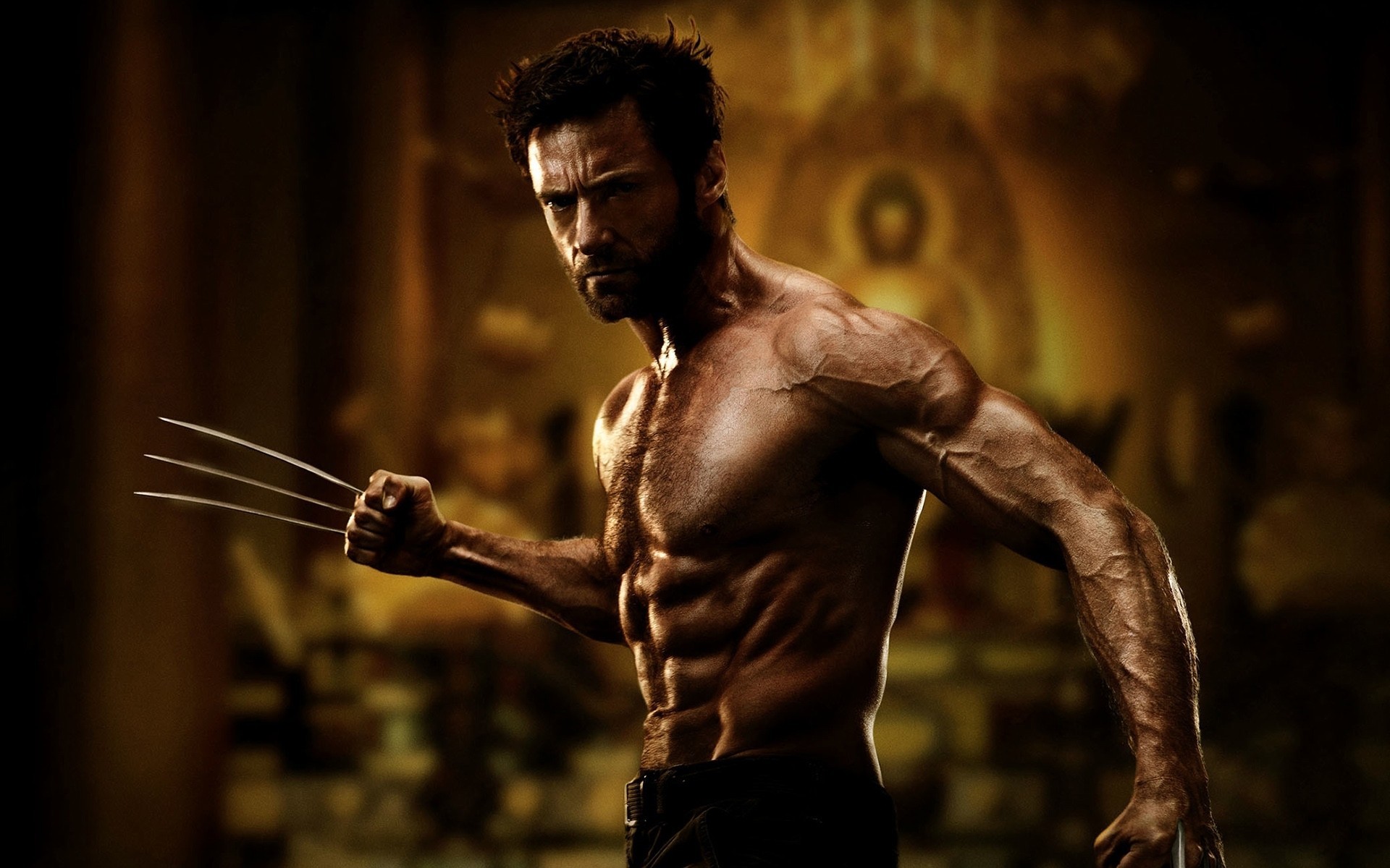 celebrità x-men muscolo hugh jackman wolverine vista uomini supereroi marvel attori