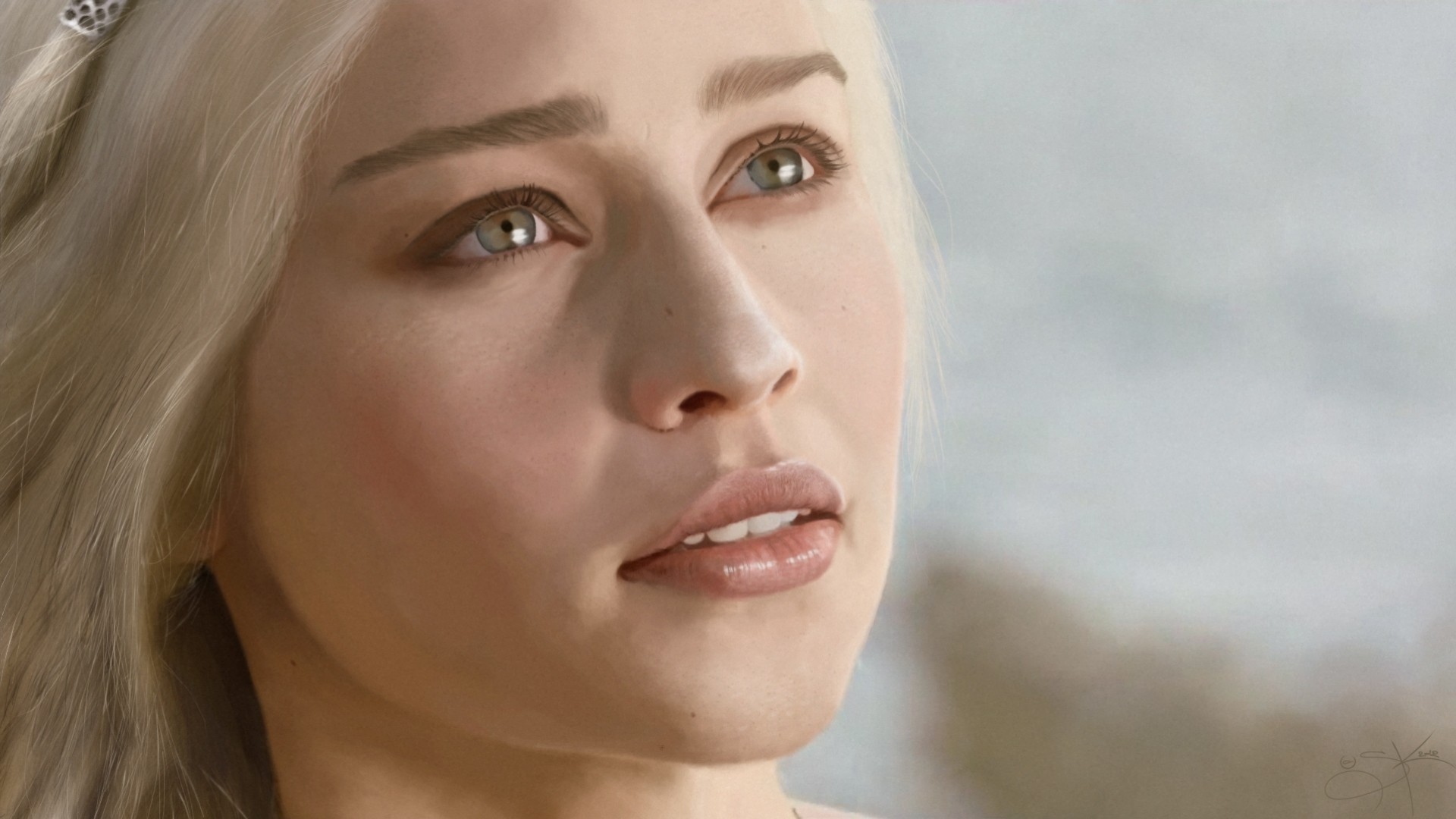 twarz daenerys targaryen widok emilia clarke gra o tron