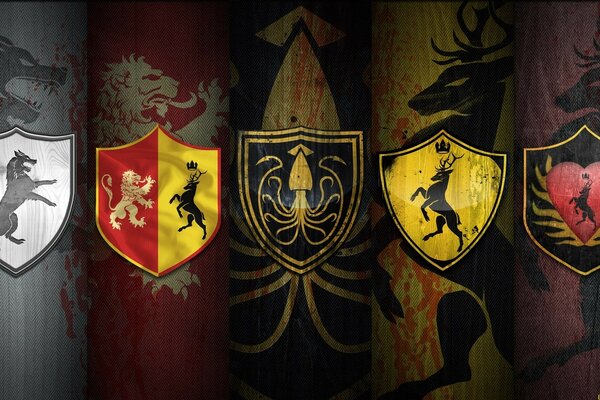 Coats of arms of the Game of Thrones of the Five Kings
